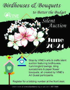 BIRDHOUSES & BOUQUETS TO BETTER THE BUDGET SILENT AUCTION 