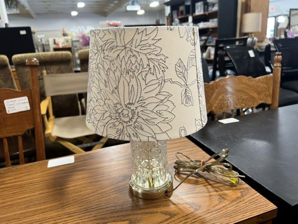 Glass Lamp with Shade $10