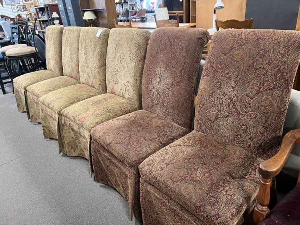 Multicolor Paisley Open Chairs $30 each