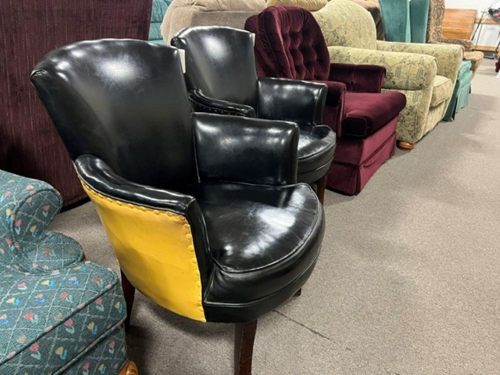 Black and Gold Barrel Style Chairs $59 Each