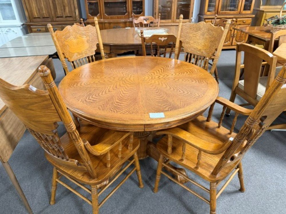 Veneer Circle Table with 4 Chairs $199
