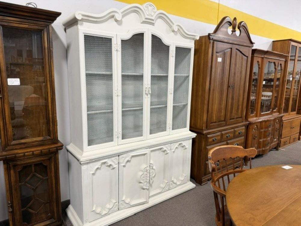 White Lighted 2 Piece Hutch $379