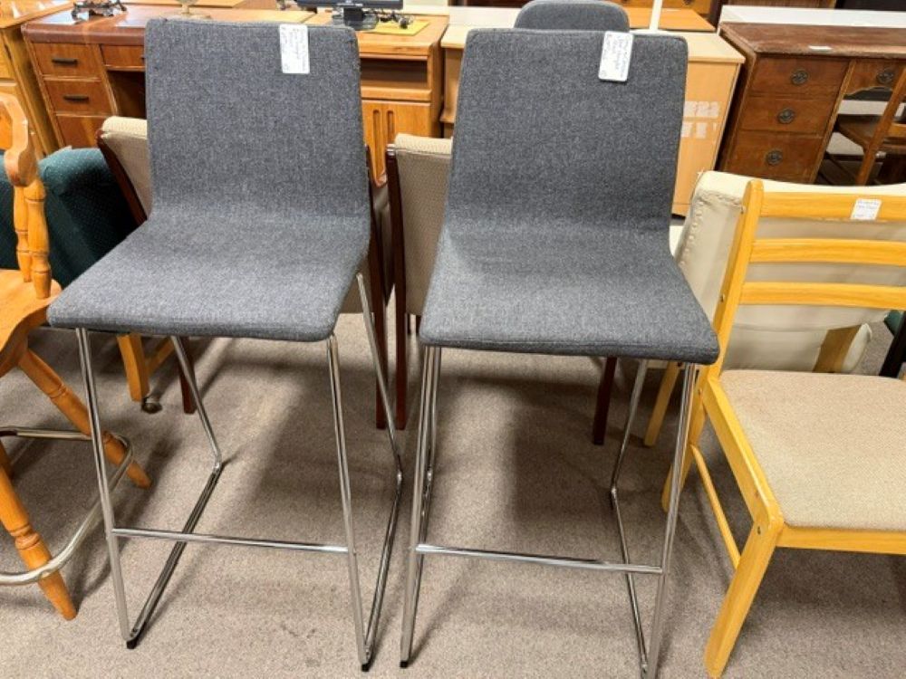 Grey and Chrome Bar Height Stool $29