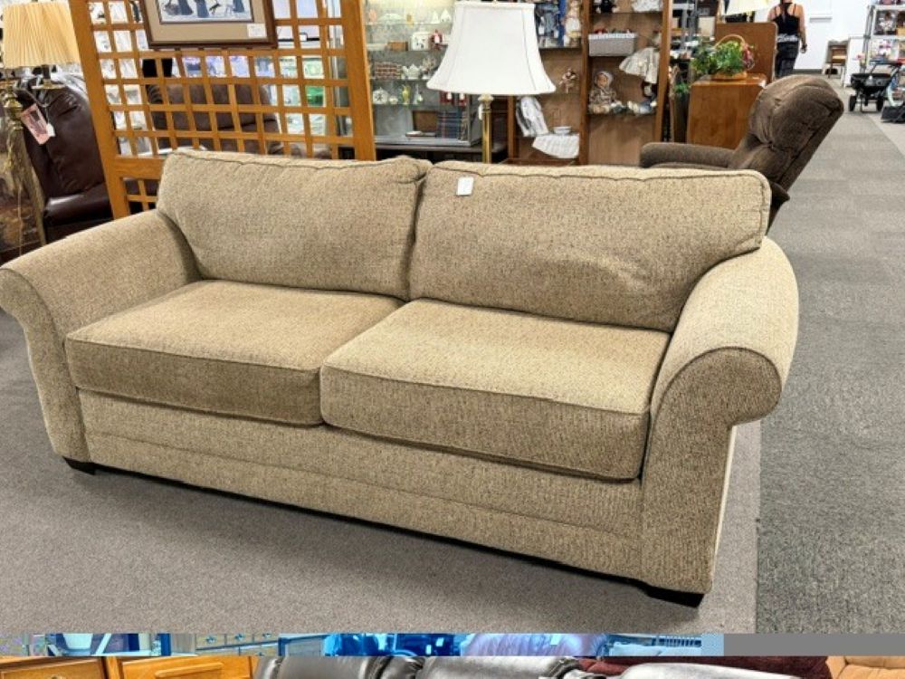 Tan and Brown Speckled Sofa $159