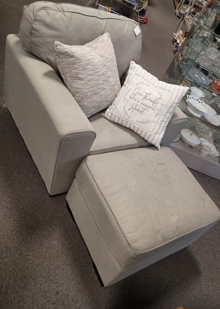 Ashley Sage Color ArmChair with Ottoman $119