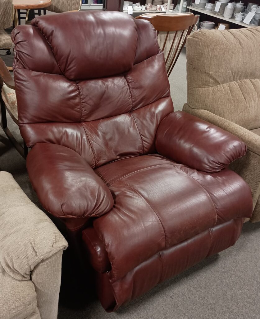 Burgundy Leather Rocker Recliner $159