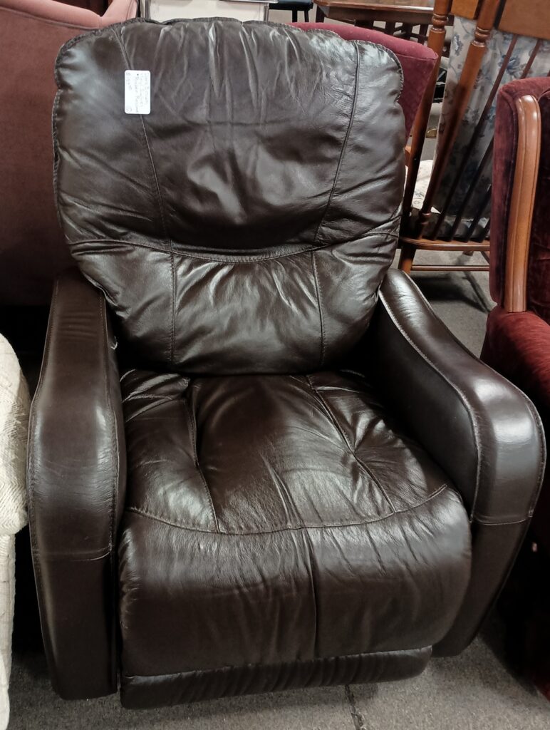 Dark Brown Vinyl Swivel Rocker Recliner $159