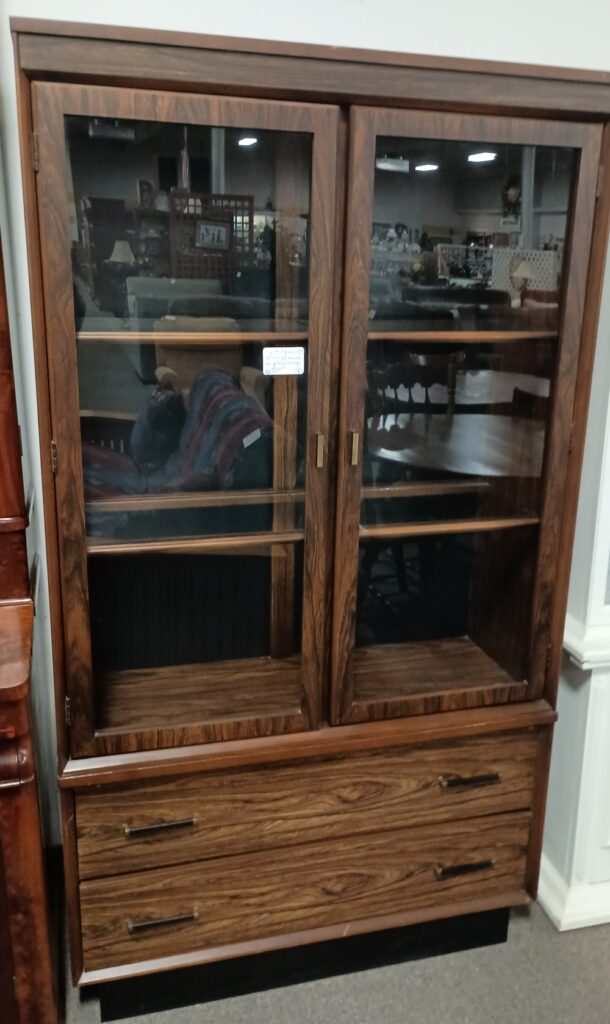 Lighted Bassett Two Door Two Drawer Display Storage Cabinet $159