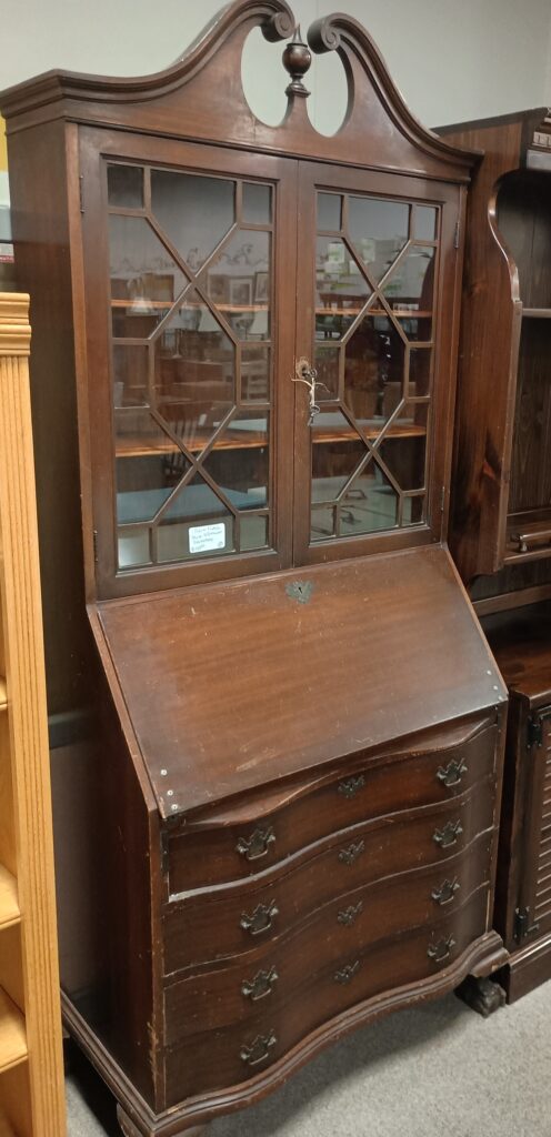 One Piece Hutch Style Four Drawer Secretary $149