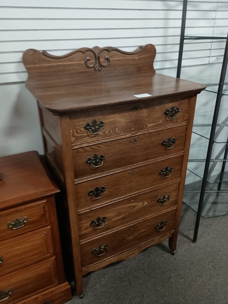 Vintage Five Drawer Chest $159