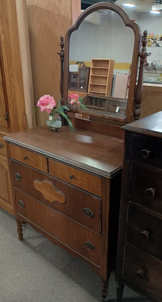 Vintage Four Drawer Dresser with Mirror $159