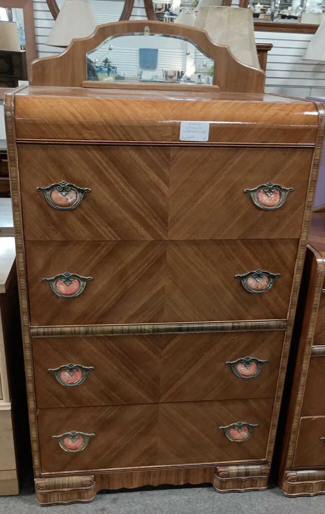 Vintage Four Drawer Waterfall Chest $279